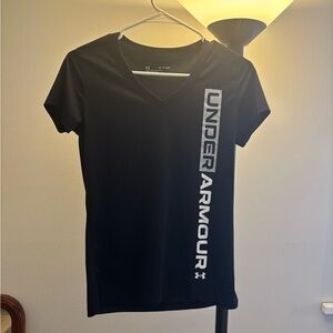 Under Armour Black V-Neck Tee with Bold Logo